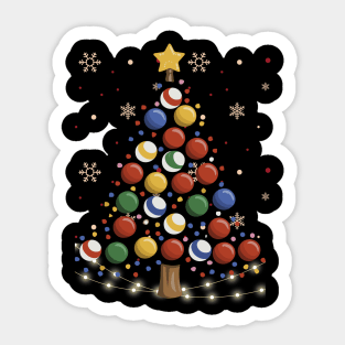 Billiards Pool Christmas Tree Sticker